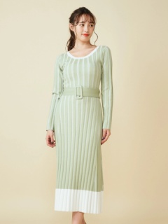 配色ニットロングワンピース ニットワンピース ワンピース Miia ミーア Roomy S Web Store 公式通販 Roomy S Web Store ルーミィーズウェブストア