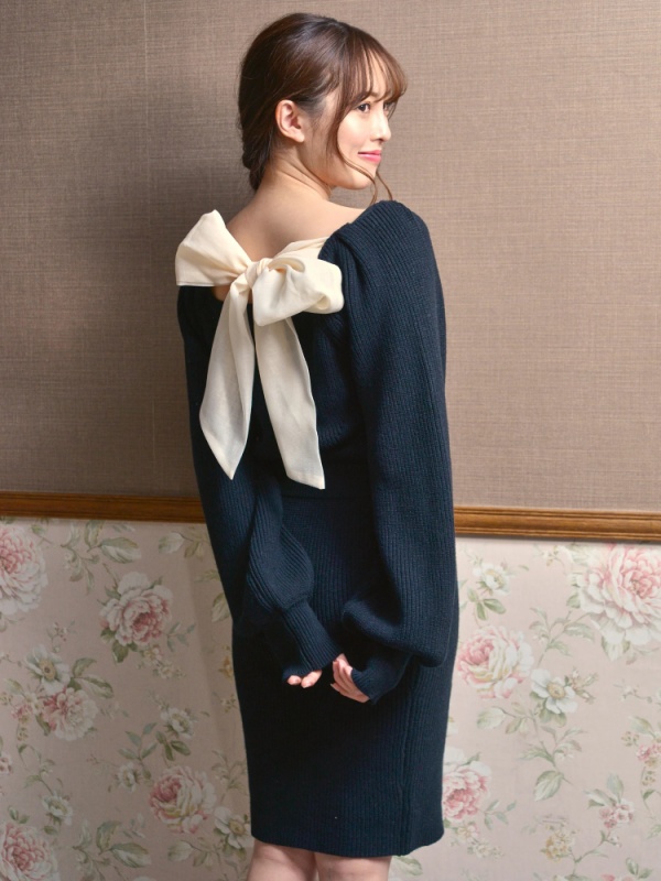バックリボンニットワンピース ワンピース ワンピース Miia ミーア Roomy S Web Store 公式通販 バックリボンニットワンピース ワンピース ワンピース Miia ミーア Roomy S Web Store 公式通販