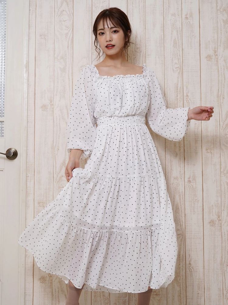 ハート柄オフショルワンピース マキシワンピース ワンピース Miia ミーア Roomy S Web Store 公式通販 Roomy S Web Store ルーミィーズウェブストア