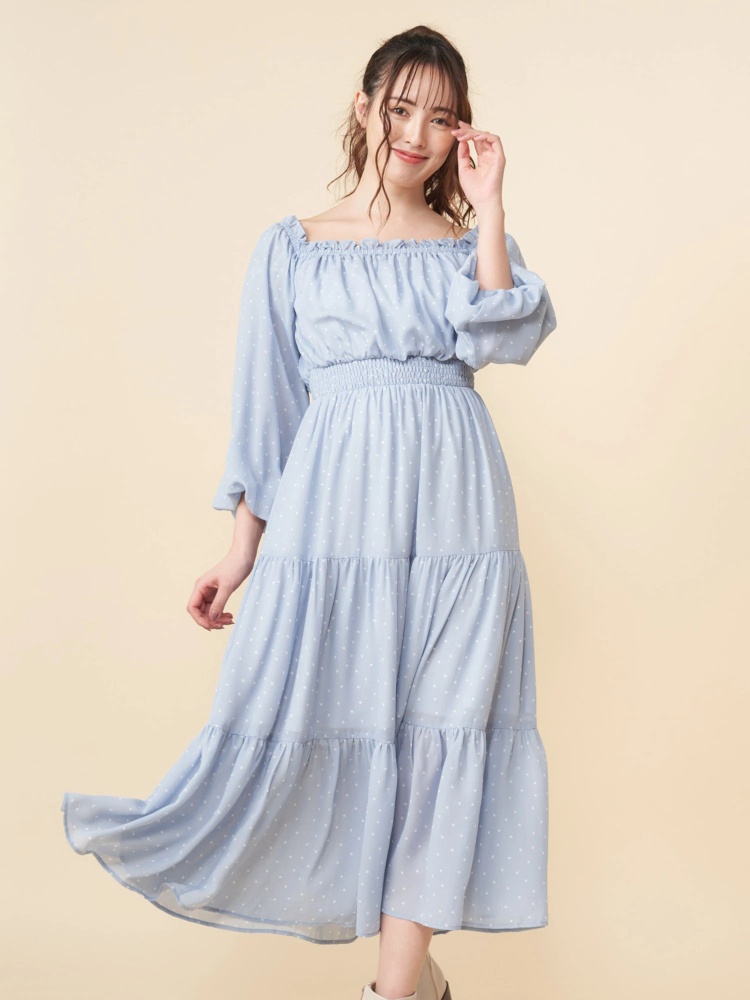 ハート柄オフショルワンピース マキシワンピース ワンピース Miia ミーア Roomy S Web Store 公式通販 Roomy S Web Store ルーミィーズウェブストア