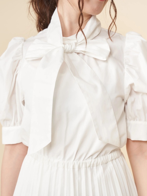 関西コレクション21 白間美瑠さん着用 リボンプリーツワンピース シャツワンピース ワンピース Miia ミーア Roomy S Web Store 公式通販