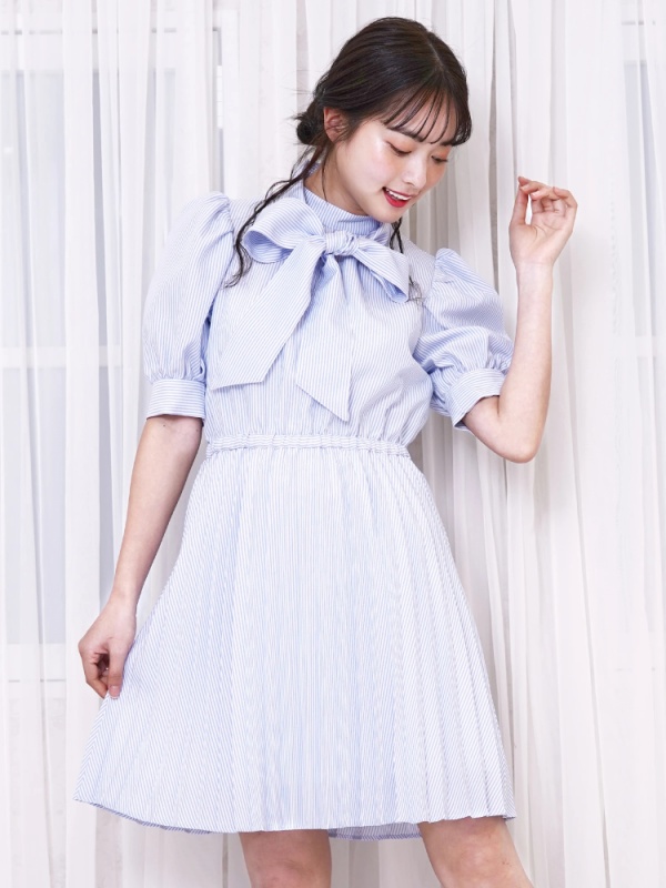 関西コレクション21 白間美瑠さん着用 リボンプリーツワンピース シャツワンピース ワンピース Miia ミーア Roomy S Web Store 公式通販