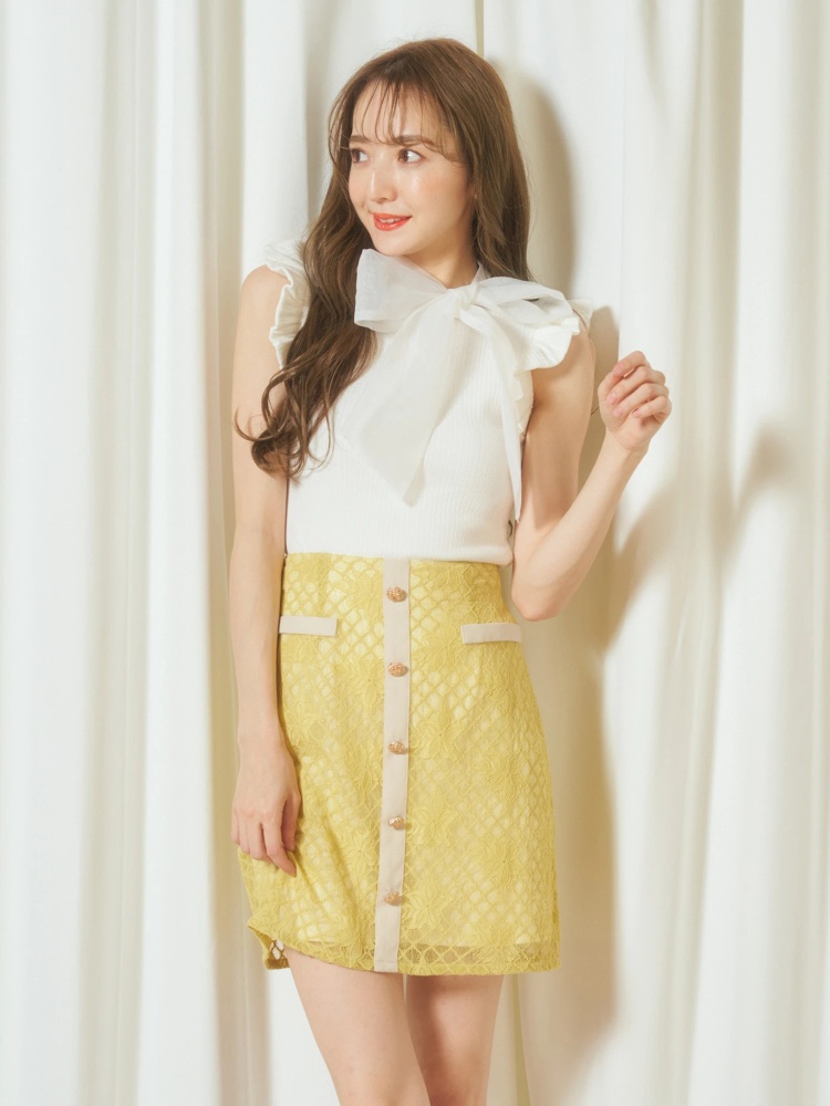 関西コレクション21 徳本夏恵さん着用 配色レースミニスカート ミニスカート スカート Miia ミーア Roomy S Web Store 公式通販 Roomy S Web Store ルーミィーズウェブストア