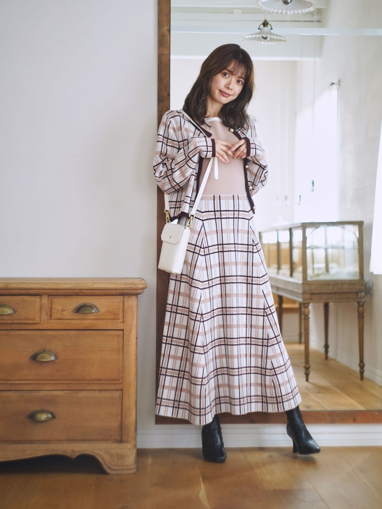 関西コレクション21 鈴木ゆうかさん着用 カリーナチェックニットワンピース ニットワンピース ワンピース Miia ミーア Roomy S Web Store 公式通販 Roomy S Web Store ルーミィーズウェブストア