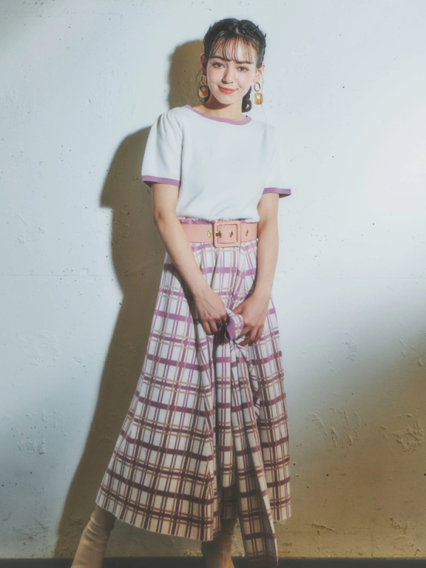 関西コレクション21 鈴木ゆうかさん着用 カリーナチェックニットワンピース ニットワンピース ワンピース Miia ミーア Roomy S Web Store 公式通販