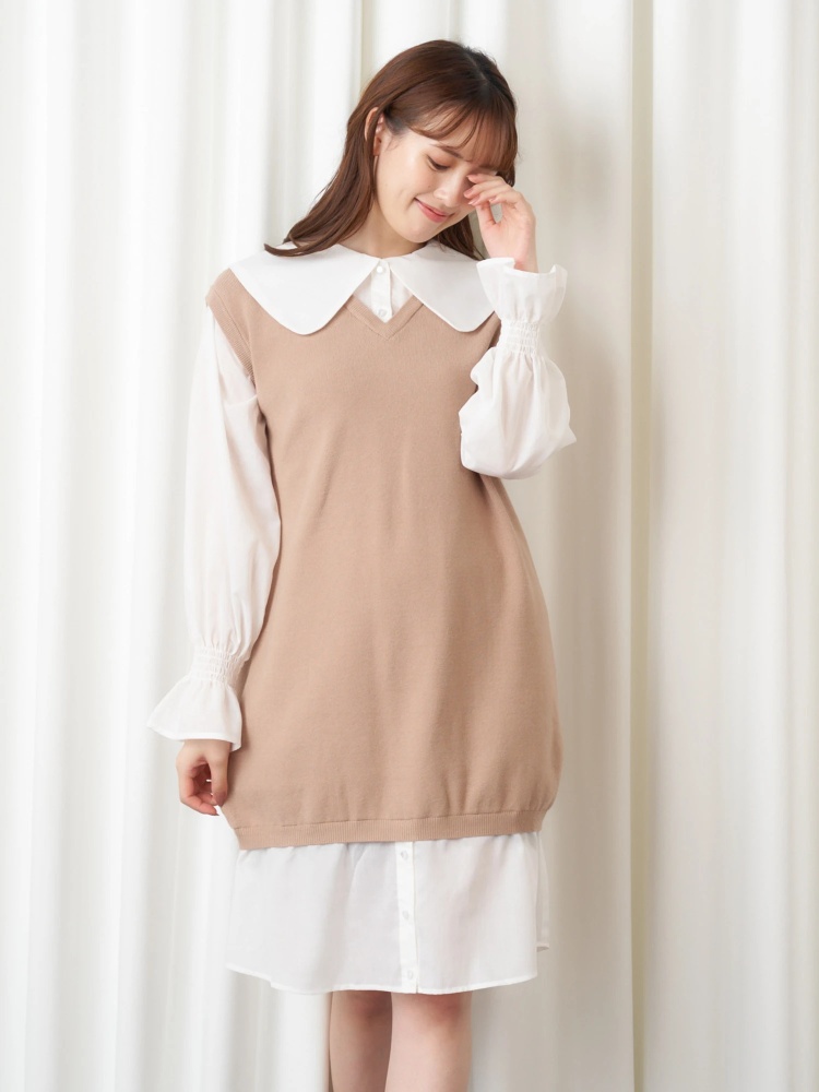 ニットベストレイヤードワンピース ワンピース ワンピース Miia ミーア Roomy S Web Store 公式通販 Roomy S Web Store ルーミィーズウェブストア