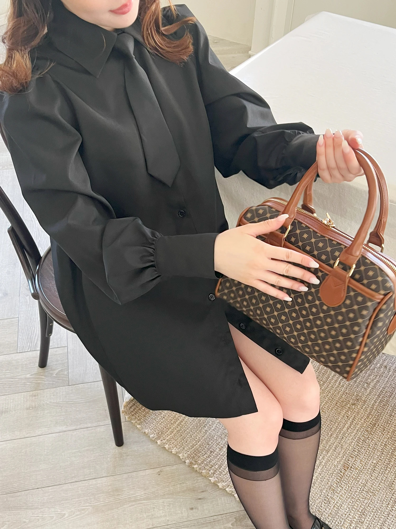ネクタイ付BIGシャツワンピース｜シャツワンピース｜ワンピース