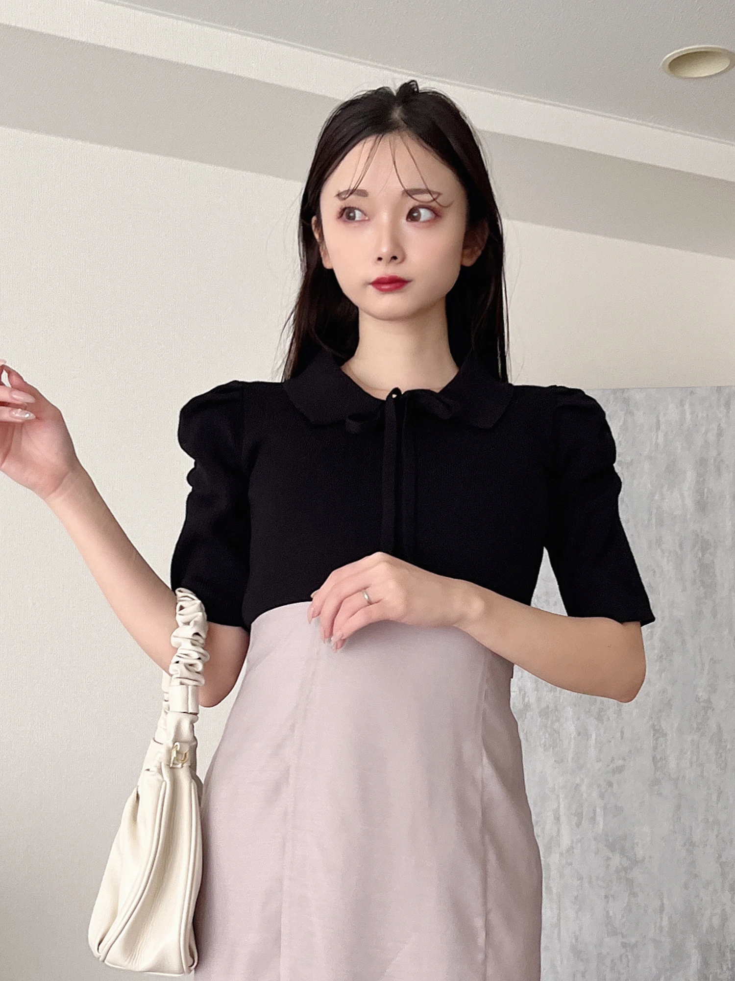 miyour’s リボンパワーショルダーニット リボン付パワショルニット｜ニット｜トップス｜MIIA（ミーア