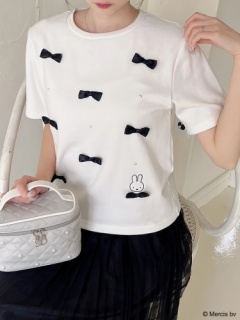 MIIA |miffy パールリボンTシャツ