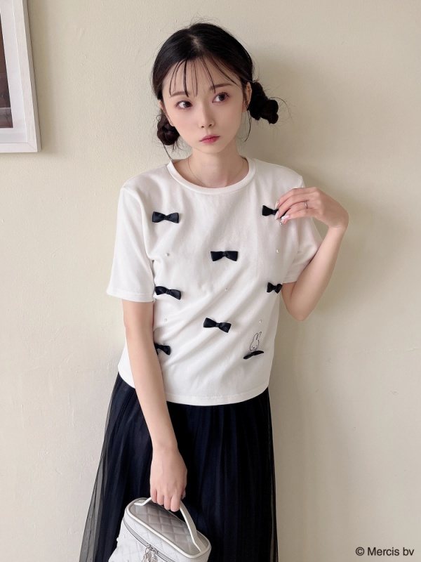 MIIA(ミーア) |miffy パールリボンTシャツ