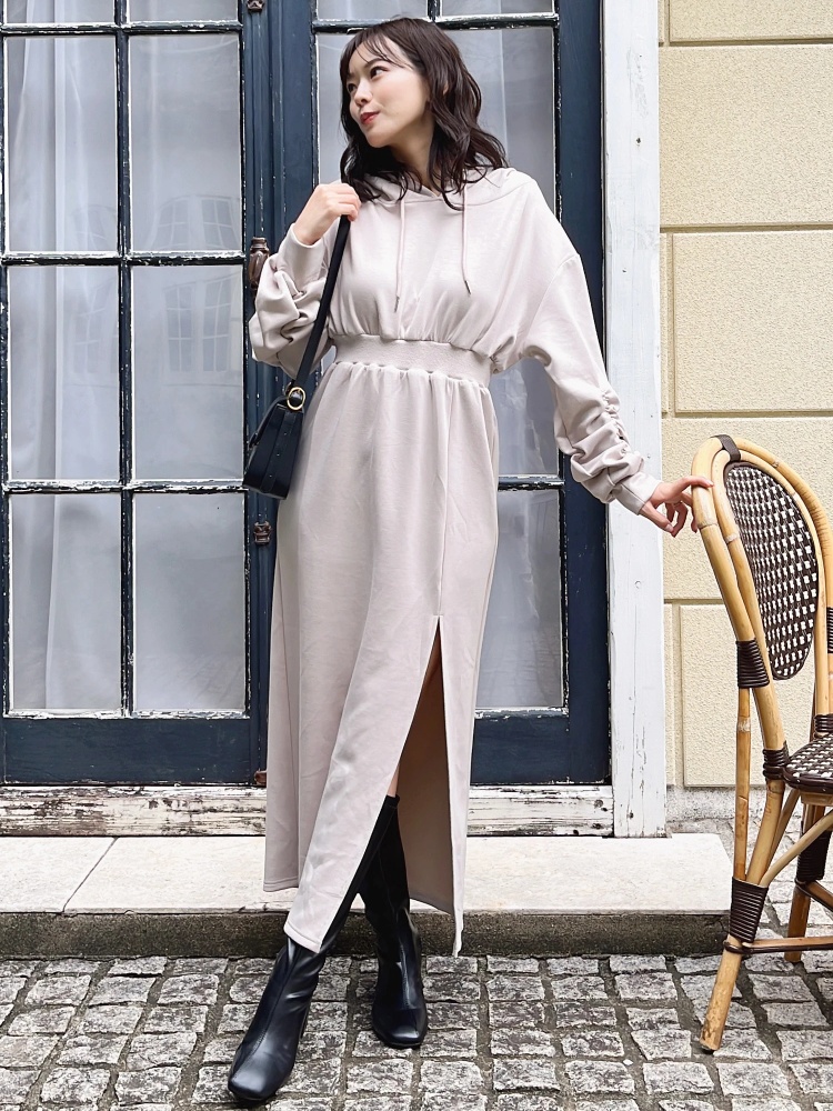 AcneStudios スウェットパーカースリットロングワンピース （サイド  