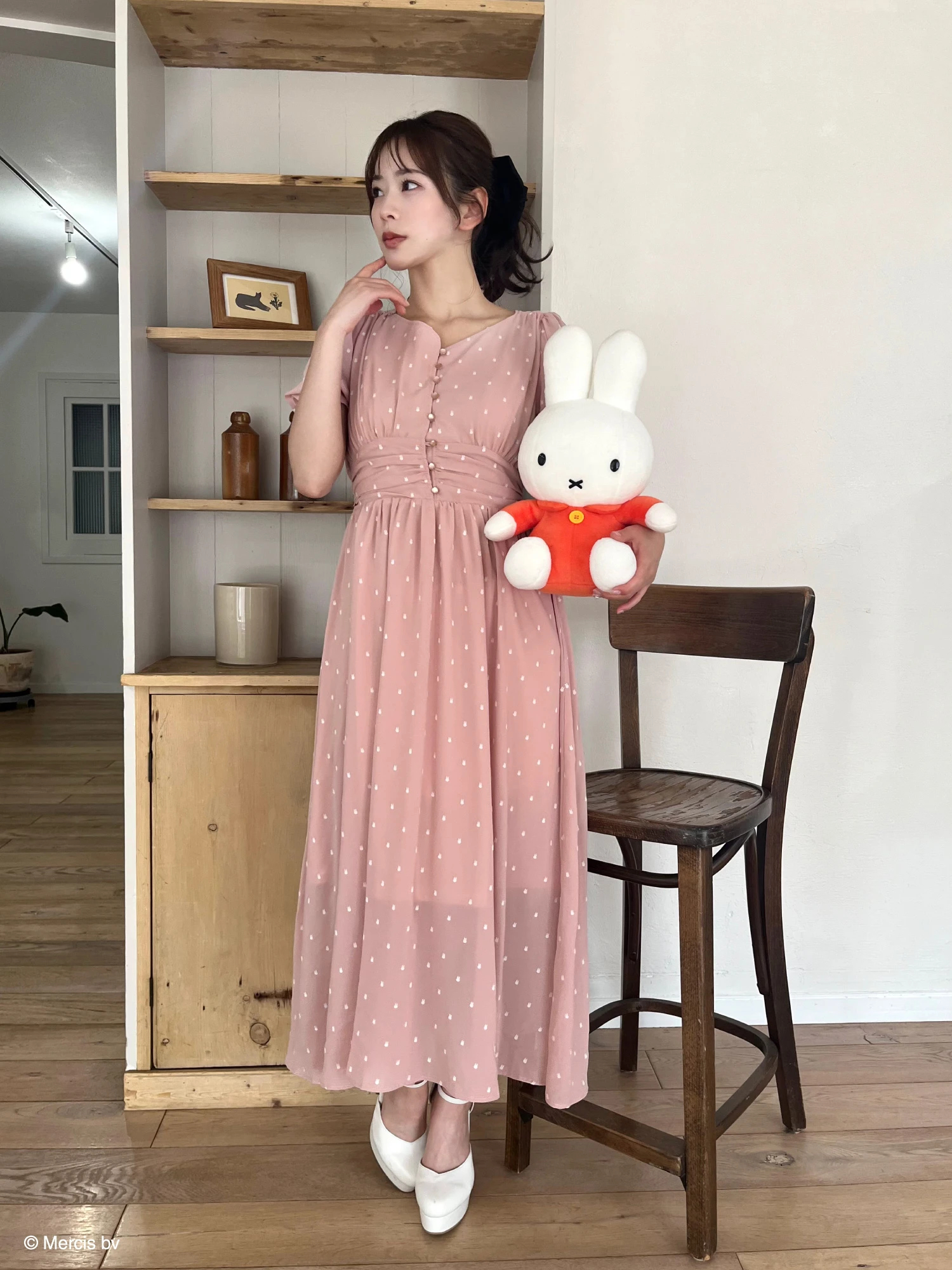 miffyワンピース　MIIA miffy 襟付きフレアマーメイドワンピース｜ワンピース