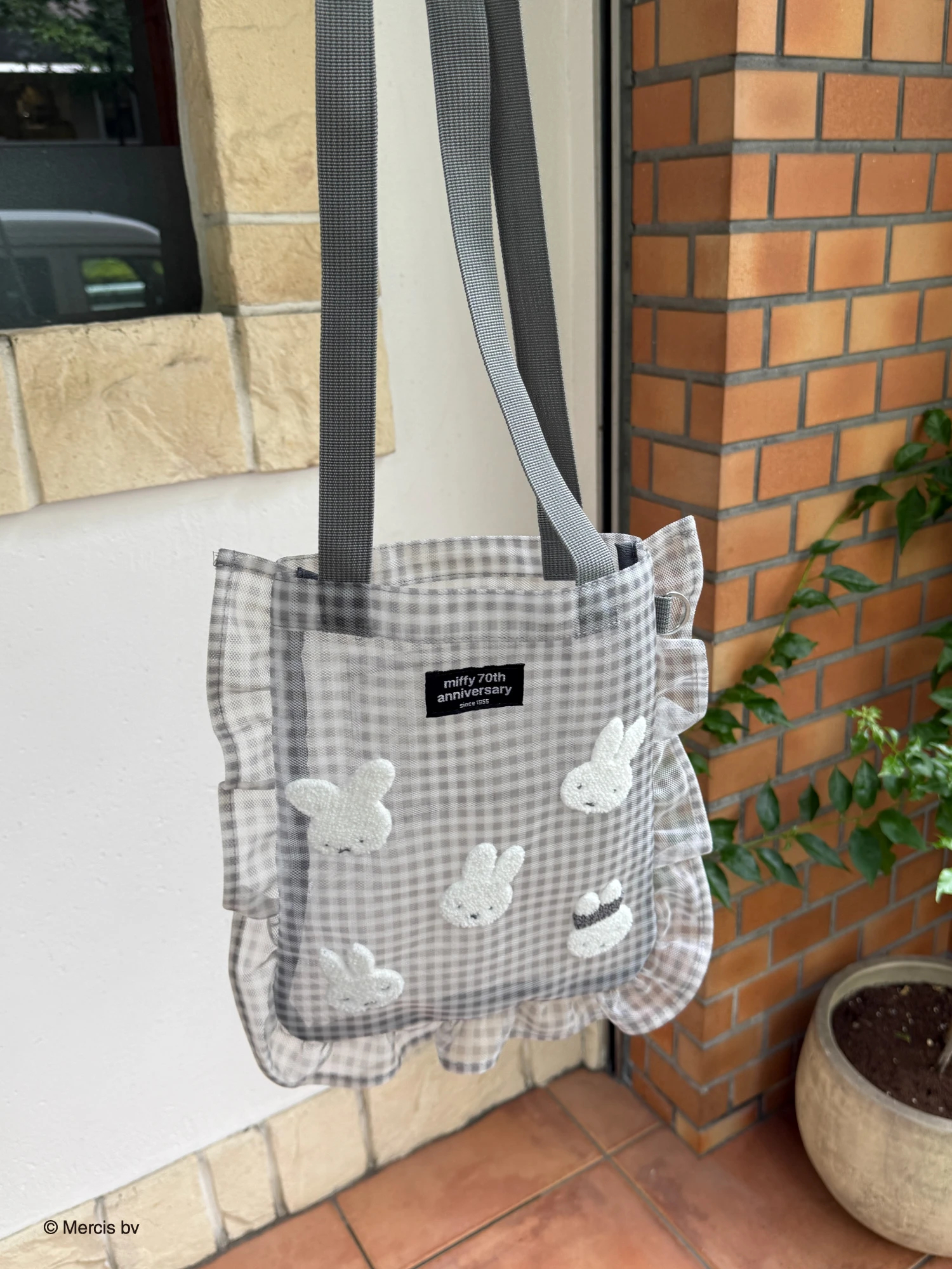 MIIA x miffy ギムガムメッシュトート　黒 miffy ギンガムメッシュトート（トートバッグ）｜MIIA（ミーア