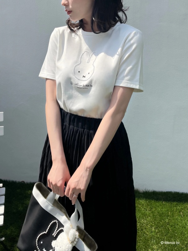 MIIA(ミーア) |miffy パールトリミングTシャツ