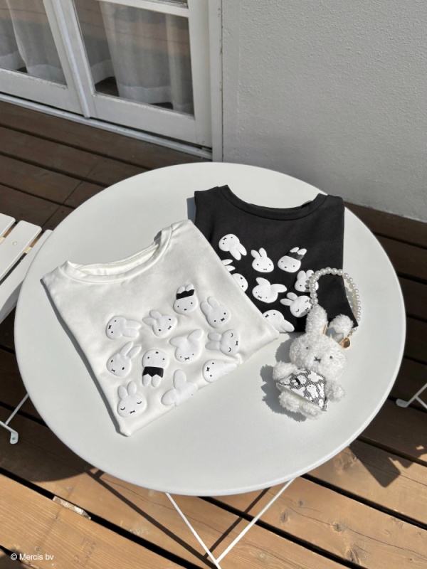 miffy バイカラープリントTシャツ(オフホワイト)