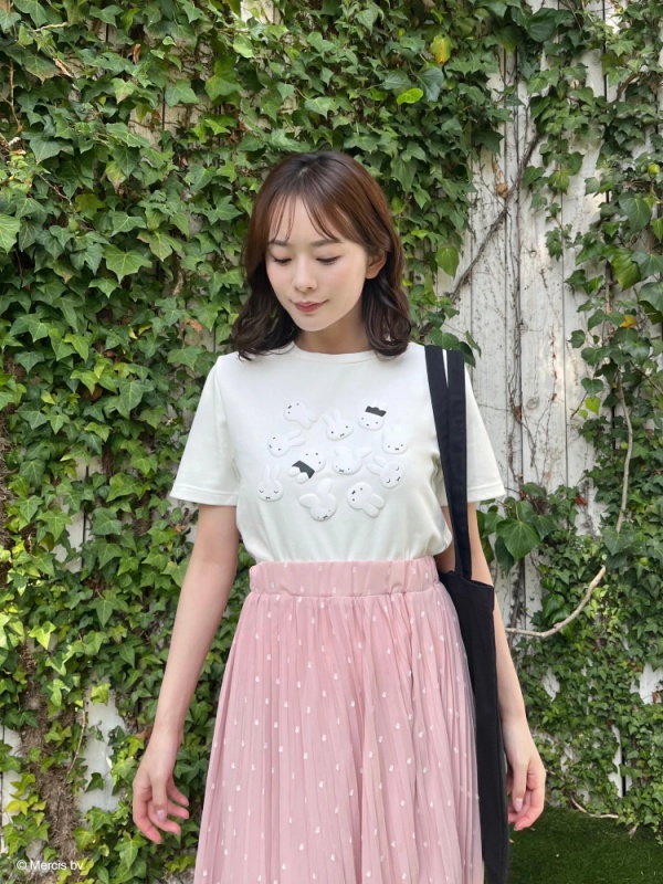 MIIA(ミーア) |miffy バイカラープリントTシャツ(オフホワイト)