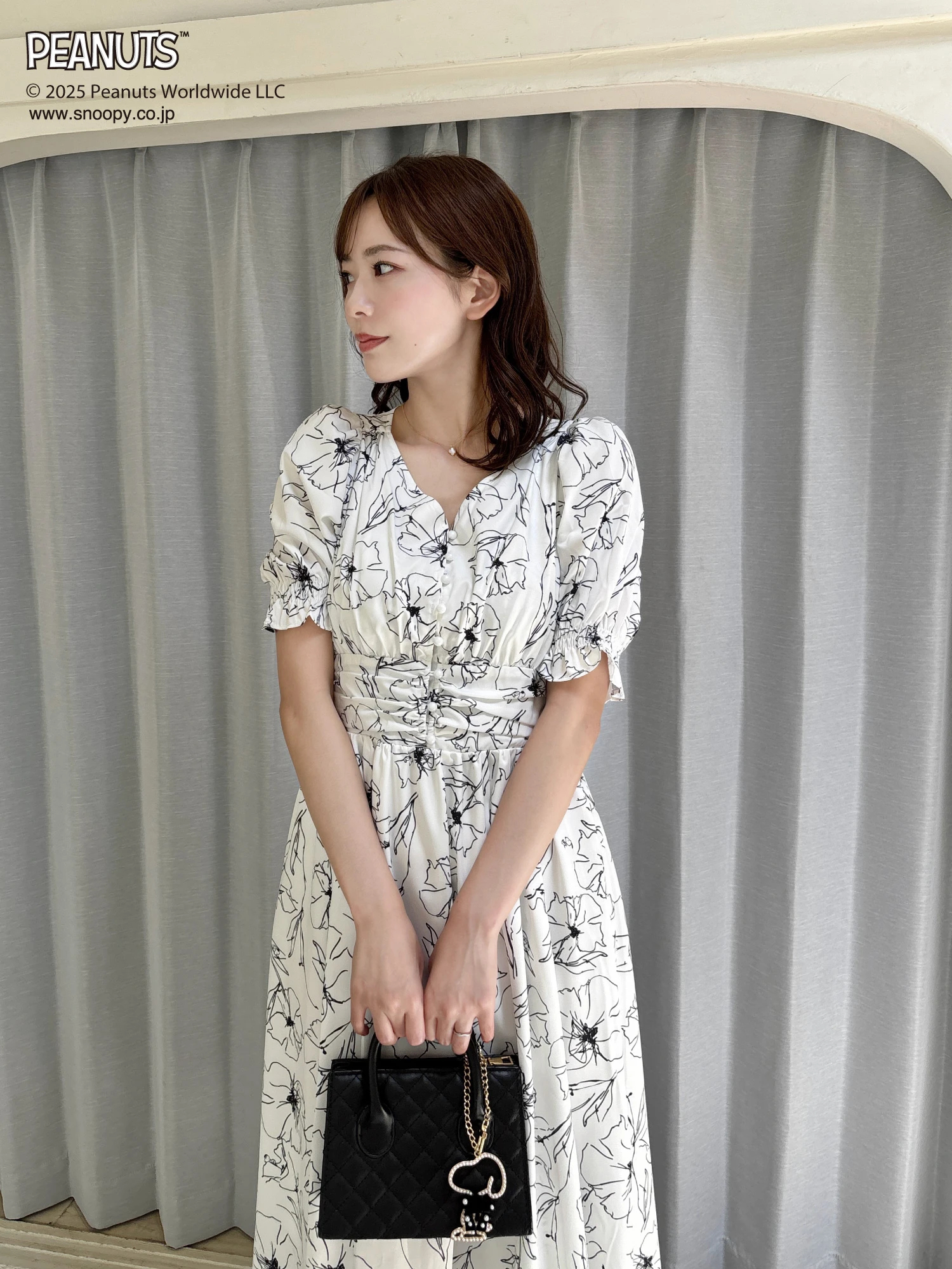 uuuuui様線 ワンピース WEB・一部店舗限定】フローラル/ドットプリント ワンピース