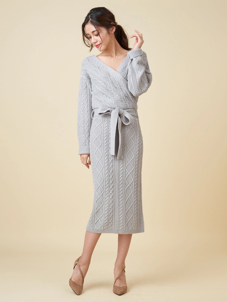 ケーブルカシュクールニットタイトワンピース ニットワンピース ワンピース Royal Party ロイヤルパーティ Roomy S Web Store 公式通販 Roomy S Web Store ルーミィーズウェブストア