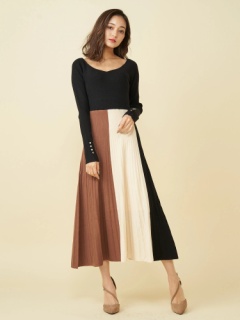 Vネック配色ニットフレアワンピース ワンピース ワンピース Royal Party ロイヤルパーティ Roomy S Web Store 公式通販 Roomy S Web Store ルーミィーズウェブストア