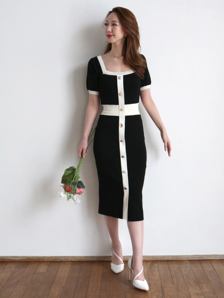 丈が選べる パフスリーブマルチボタンニットワンピース ニットワンピース ワンピース Royal Party ロイヤルパーティ Roomy S Web Store 公式通販 Roomy S Web Store ルーミィーズウェブストア