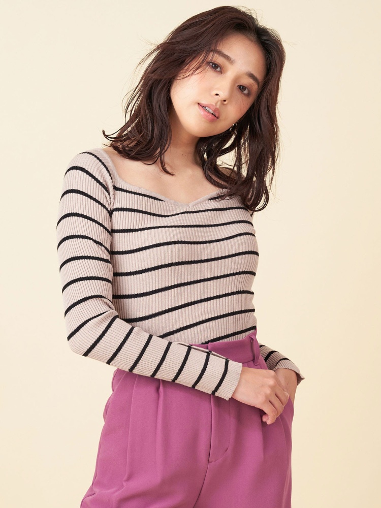 洗えるニット オープンネックニットトップス ニット トップス Royal Party ロイヤルパーティ Roomy S Web Store 公式通販 Roomy S Web Store ルーミィーズウェブストア