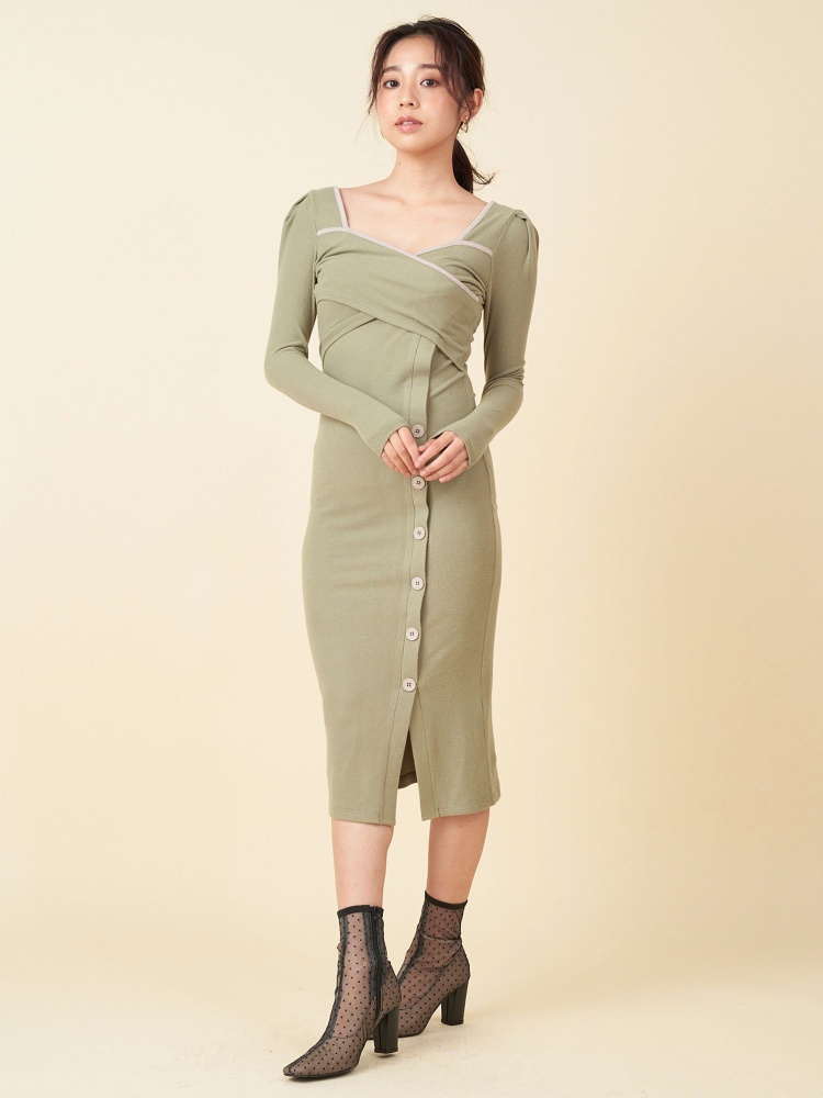 関西コレクション21 古川優香さん着用 丈が選べる パイピングカシュクールタイトワンピース ワンピース ワンピース Royal Party ロイヤルパーティ Roomy S Web Store 公式通販 Roomy S Web Store ルーミィーズウェブストア