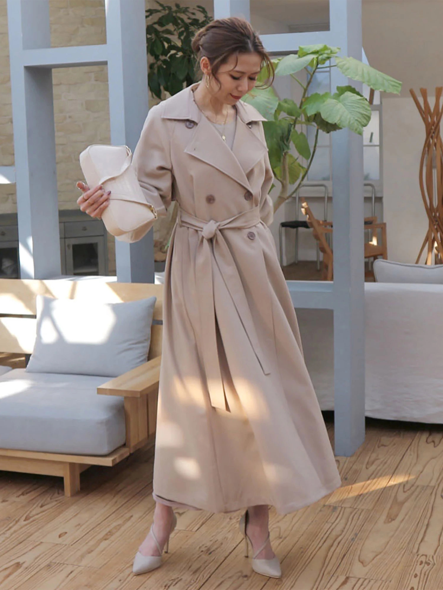 41 割引グレイ系 Free Sizeリアル 新品未使用 ロイヤルパーティー チュール重ねスリーブトレンチコート ロングコート ジャケット アウターグレイ系free Size Vaidaworks Com