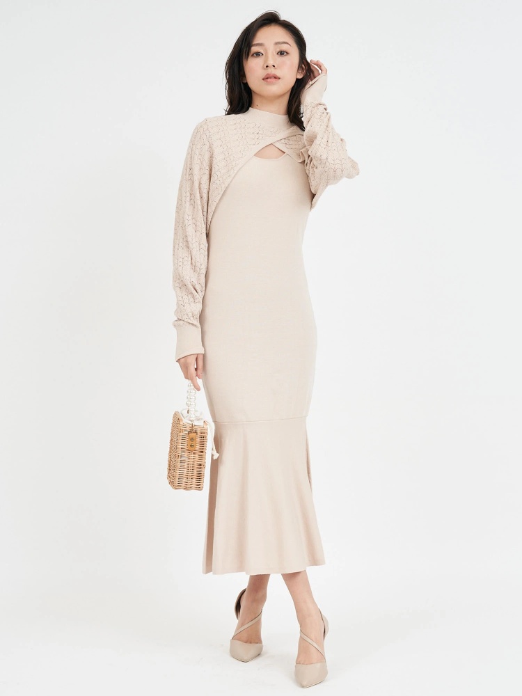 クロップドニットレイヤードマーメイドワンピース ニットワンピース ワンピース Royal Party ロイヤルパーティ Roomy S Web Store 公式通販 Roomy S Web Store ルーミィーズウェブストア