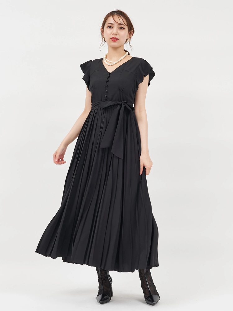 ウエストリボンプリーツフレアワンピース｜ワンピース｜ワンピース｜ROYAL PARTY（ロイヤルパーティ）｜Roomy's WEB STORE  【公式通販】｜74233611｜Roomy's WEB STORE（ルーミィーズウェブストア）