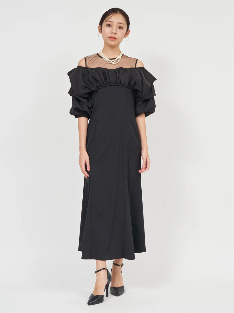 ボリュームブラウスレイヤードドレス｜ドレス｜ワンピース｜ROYAL  