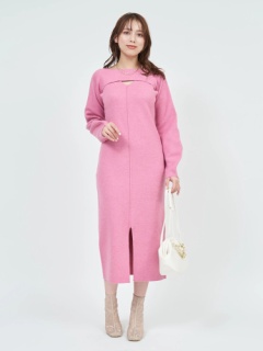 クロップドレイヤードニットワンピース｜ニットワンピース｜ワンピース  