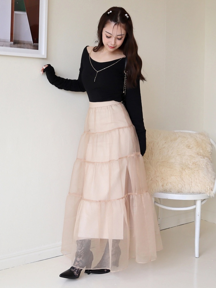 関西コレクション2023 ゆうこす様 着用】オーガンジーフレア重ねタイト  