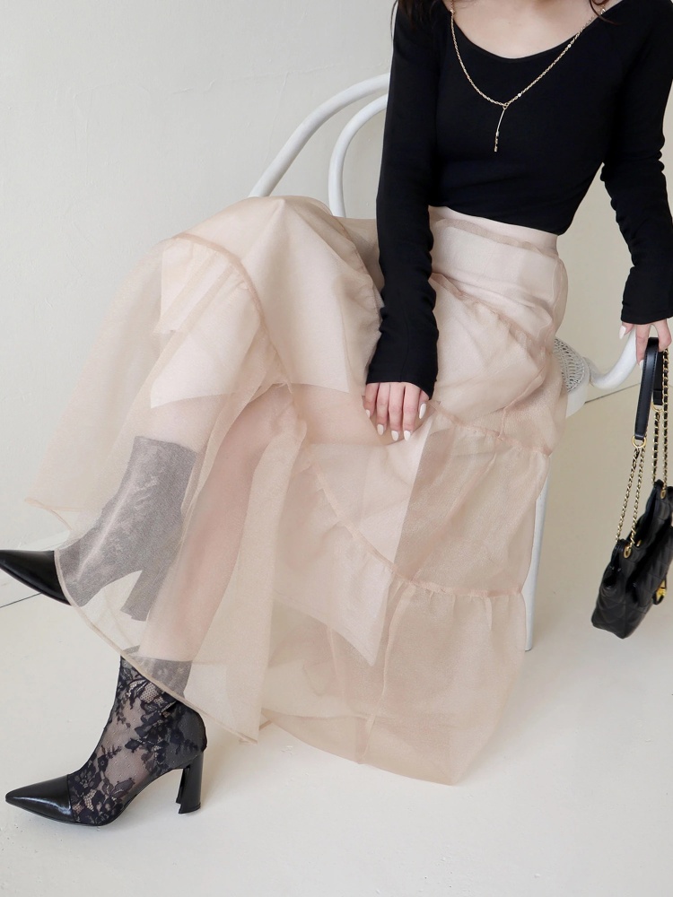 関西コレクション2023 ゆうこす様 着用】オーガンジーフレア重ねタイト  