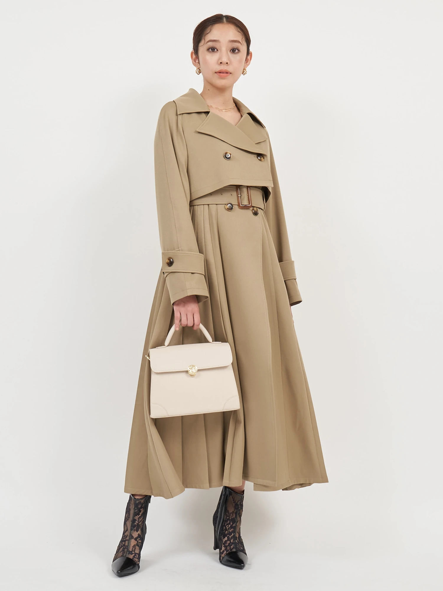 l'or 3way トレンチコート　trench coat ロル　新品タグ付き55cm×1760cm