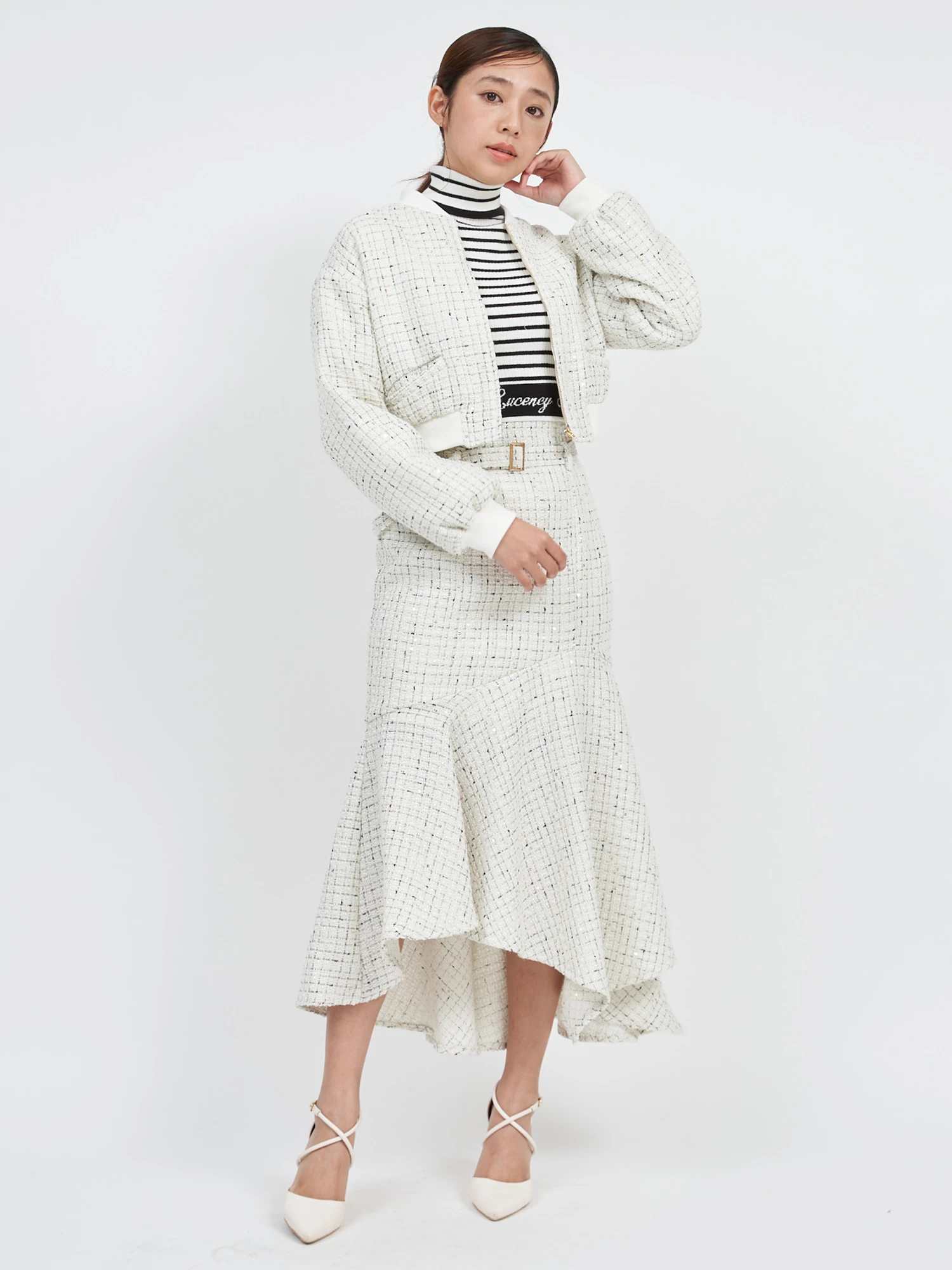 スパンコールツイードMA-1｜ジャケット｜アウター｜ROYAL PARTY（ロイヤルパーティ）｜Roomy's WEB STORE  【公式通販】｜72340915｜Roomy's WEB STORE（ルーミィーズウェブストア）