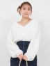 カシュクールシャギーニットトップス(ネイビー)