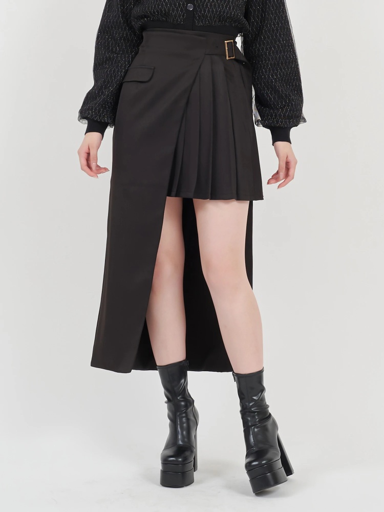 インナープリーツミニアシンメトリースカート｜ミニスカート｜スカート  