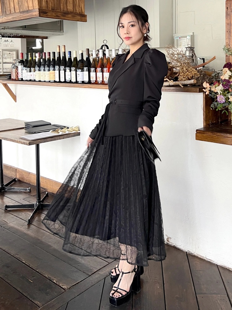 レースプリーツジャケットワンピース｜ワンピース｜ワンピース｜ROYAL  