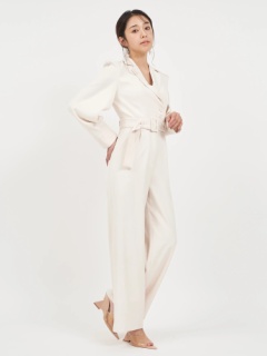 丈が選べる】ベルト付ケープ風オールインワン｜オールインワン  