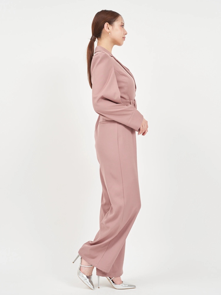 丈が選べる】ベルト付ケープ風オールインワン｜オールインワン  