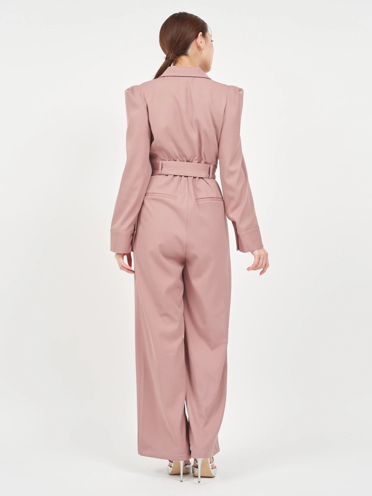 丈が選べる】ベルト付ケープ風オールインワン｜オールインワン  