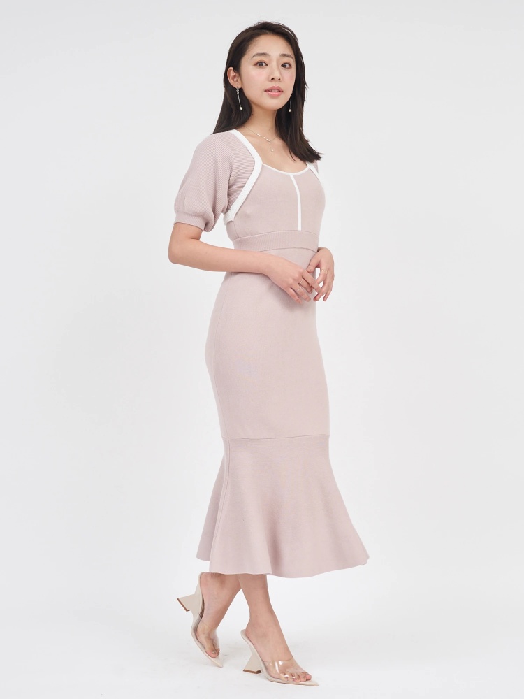 sheller 嗚呼 マルチカラーニットマーメイドワンピース 