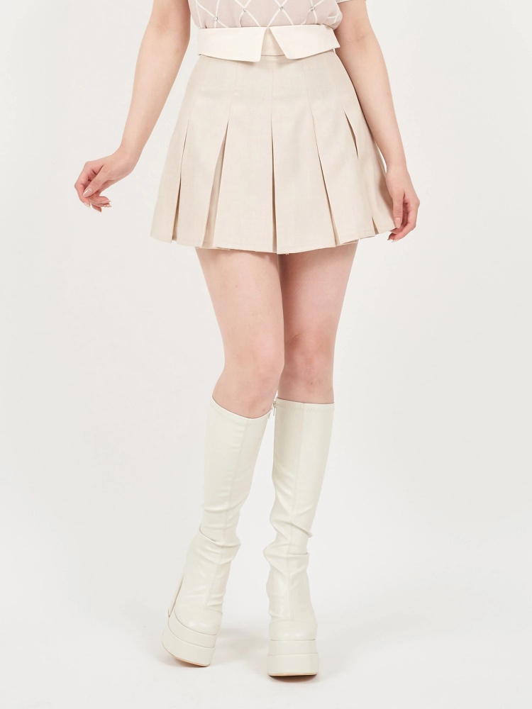 配色折り返しプリーツミニスカート｜ミニスカート｜スカート｜ROYAL  