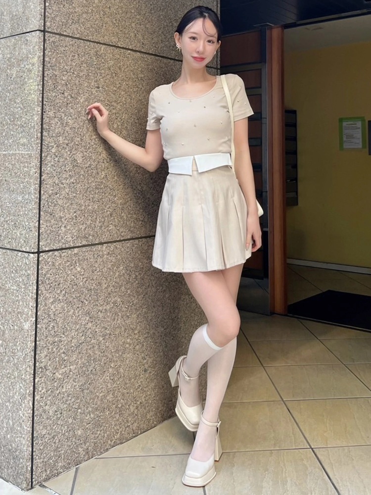 配色折り返しプリーツミニスカート｜ミニスカート｜スカート｜ROYAL  