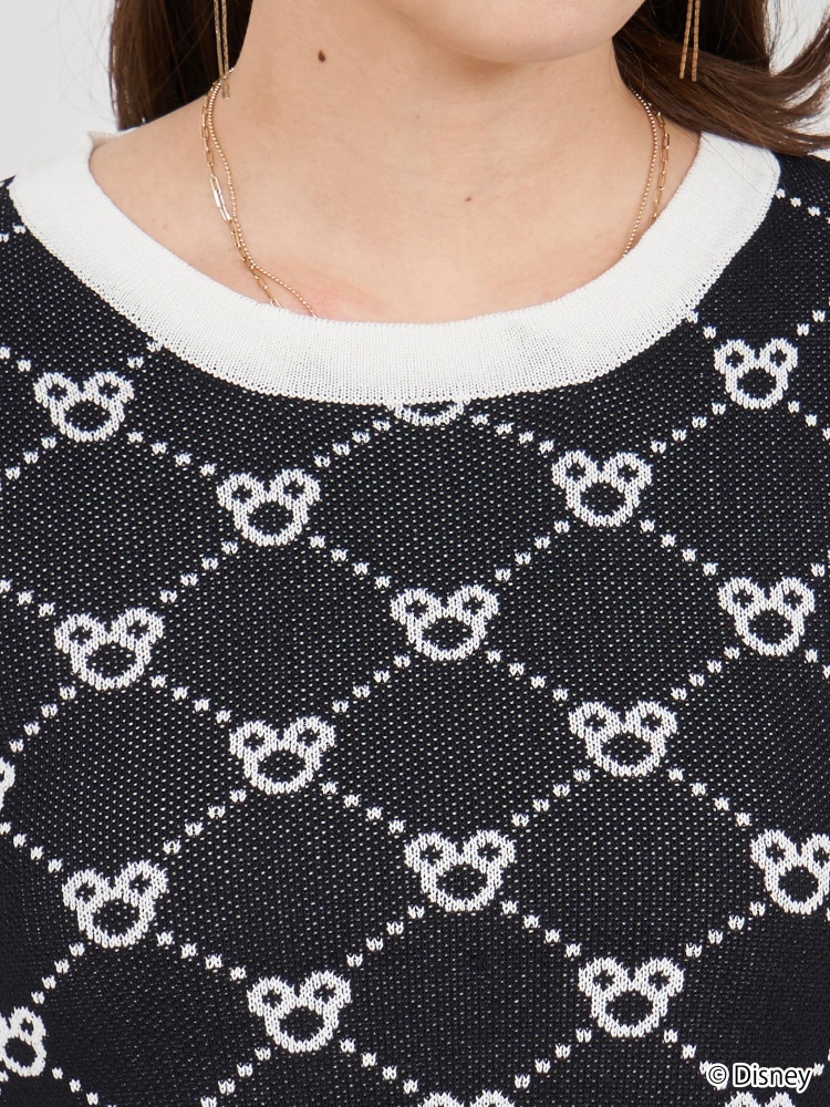 さりげなミッキー】配色ジャガードニットトップス｜ニット｜トップス  