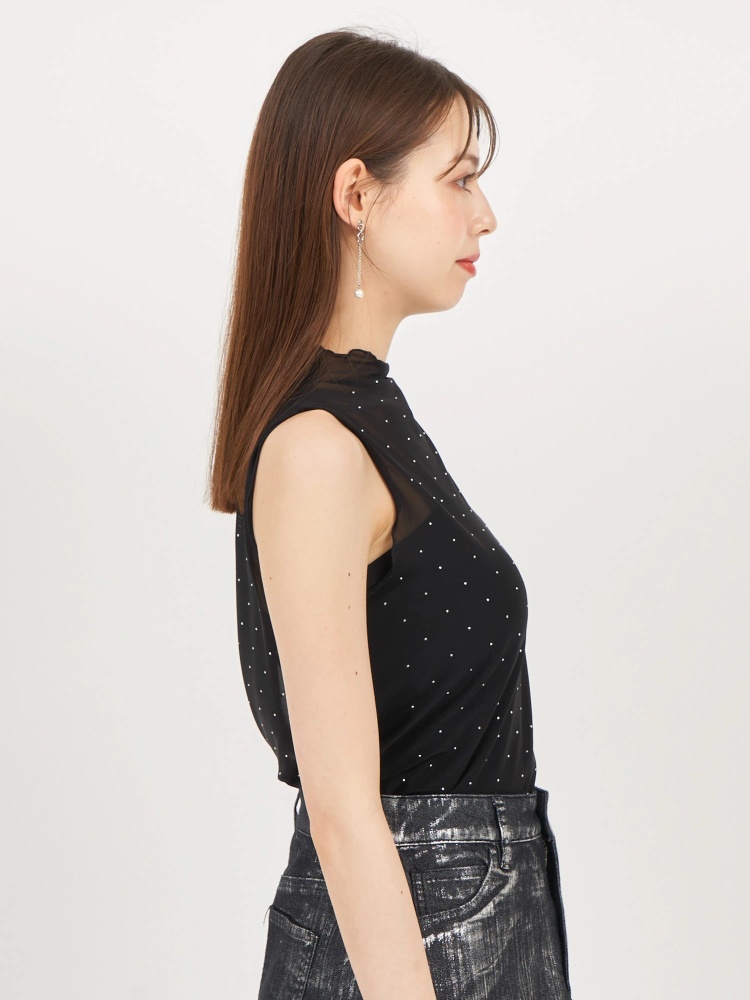 キラキラシアーノースリーブトップス｜Tシャツ・カットソー｜トップス 