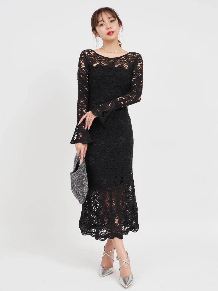 カラーレース編みワンピース｜ニットワンピース｜ワンピース｜ROYAL  