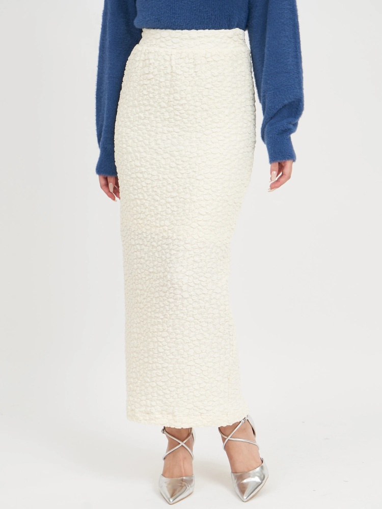 カラーカットジャガードロングタイトスカート｜スカート｜スカート  
