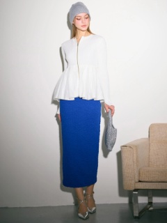 カラーカットジャガードロングタイトスカート｜スカート｜スカート  