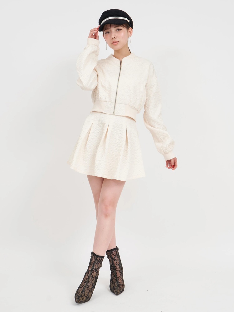 ジャガードタックプリーツミニスカート｜ミニスカート｜スカート  